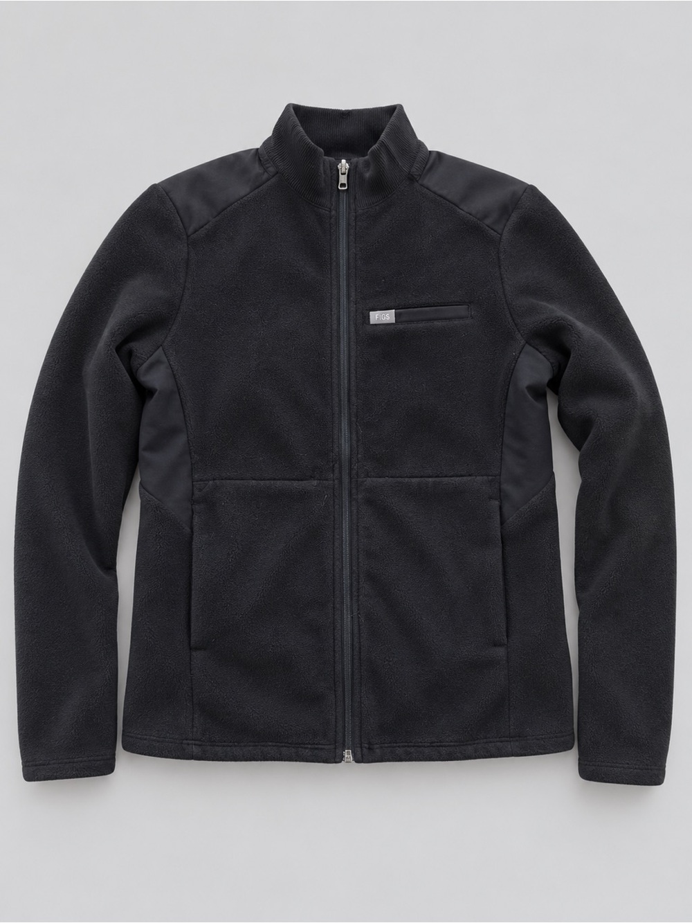 FIGS Women’s On-Shift Black Fleece Full-Zip Scrub Jacket Size [Small]